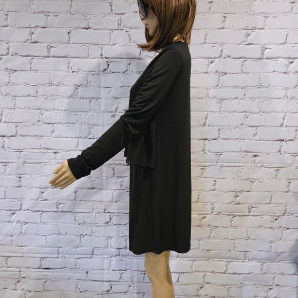 BCBGeneration - Black long sleeve dress with front pleats - Picture 6 of 8